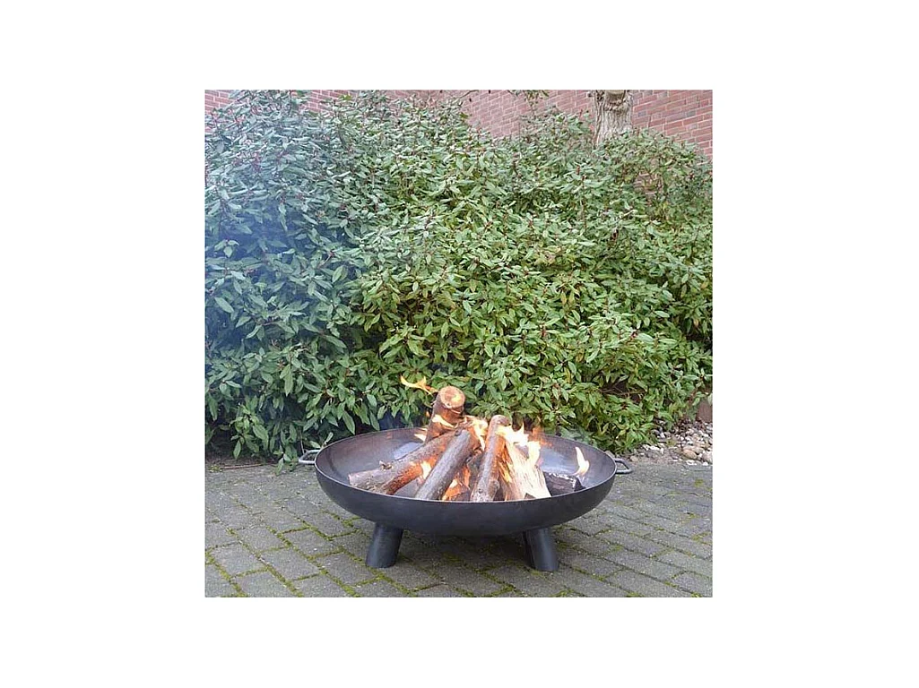 Großer Feuerkorb aus Stahl 3 breite Beine