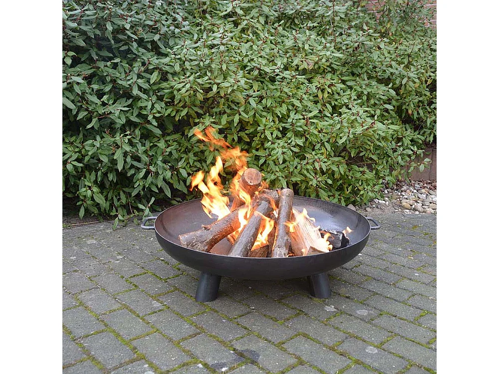 Großer Feuerkorb aus Stahl 3 breite Beine