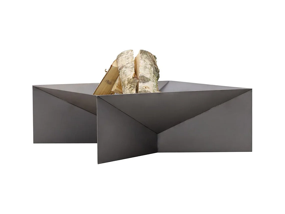 Brasero de jardin carré DINE en acier-60 cm-Acier naturel---Acier naturel