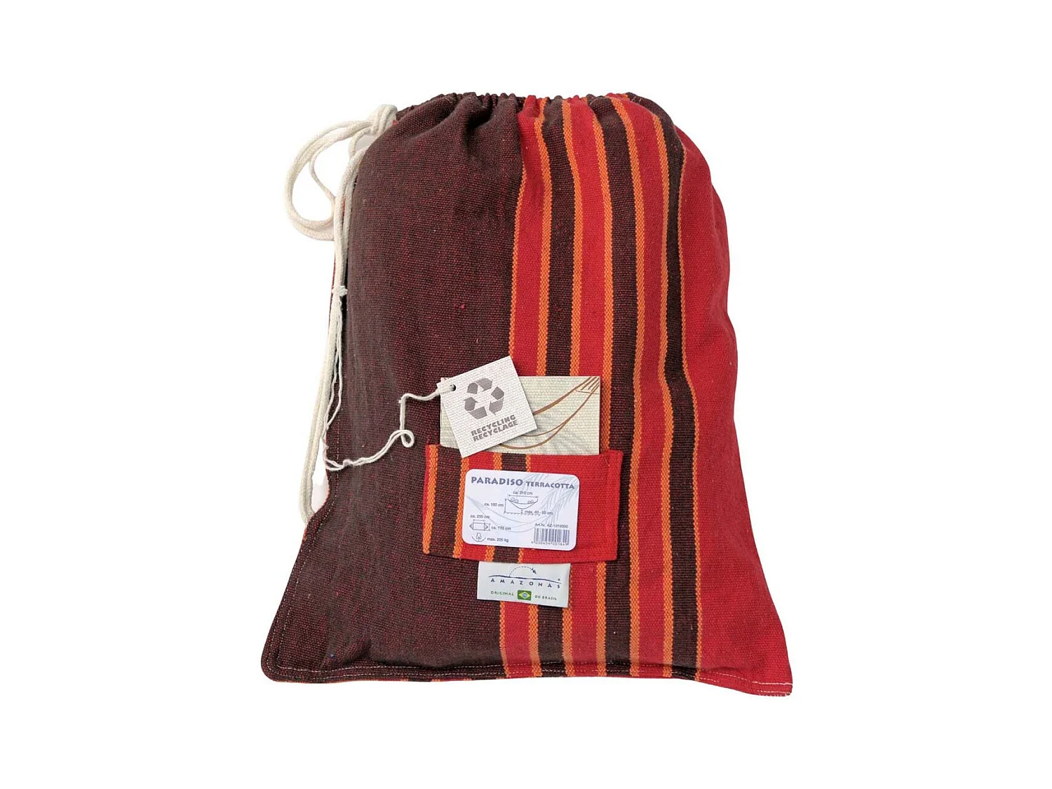 Hamac en coton brésilien avec sac de rangement Paradiso