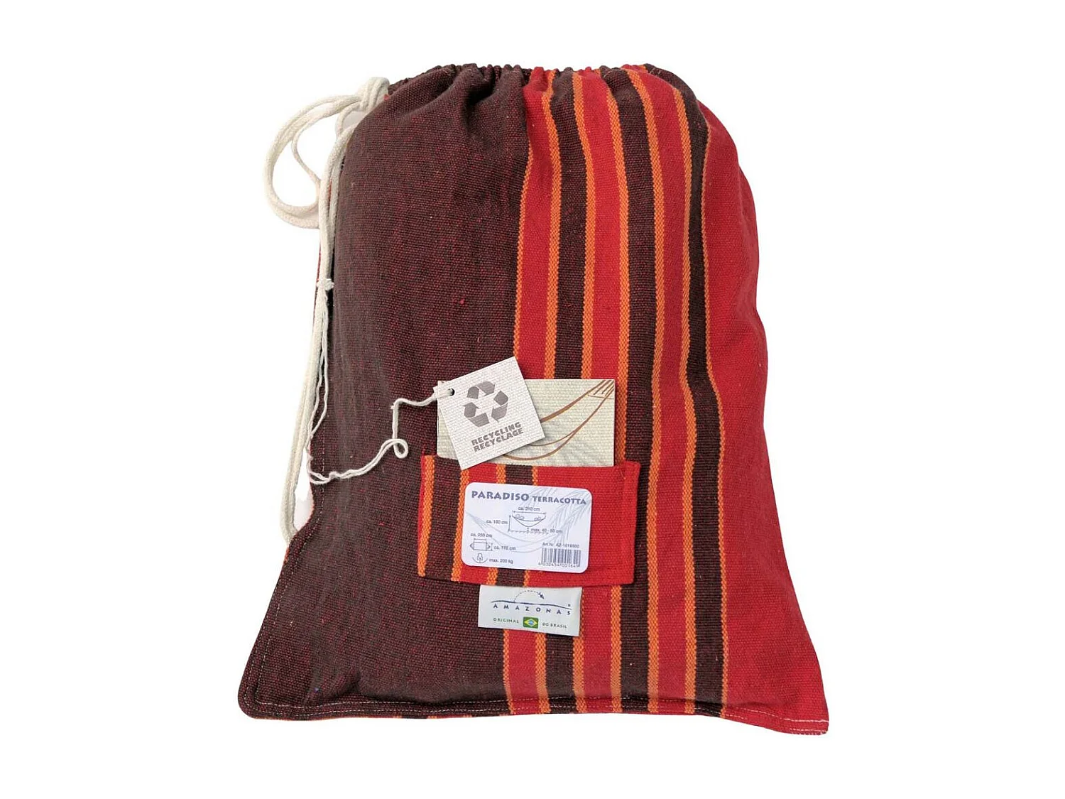 Hamac en coton brésilien avec sac de rangement Paradiso