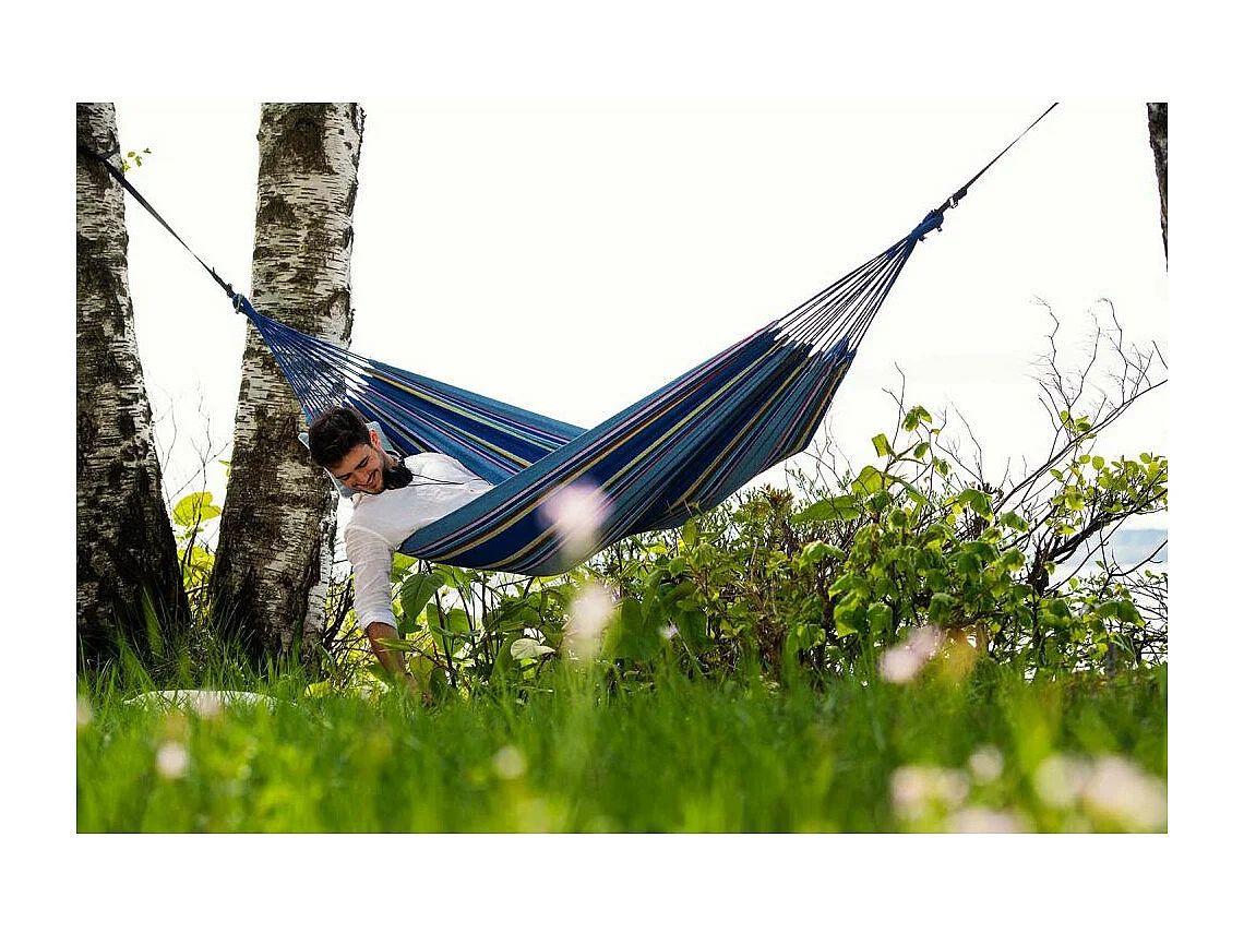Hamac en coton et polyester avec sac de rangement Tahiti