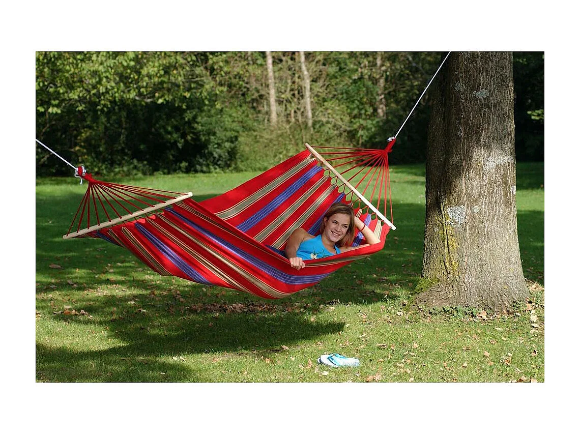 Hamac en coton et polyester avec sac de rangement Aruba Cayenne