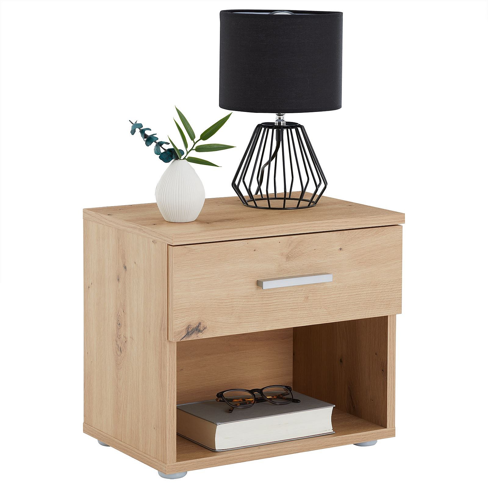 IDIMEX Table De Chevet Dion - Table De Nuit Avec Niche Ouverte, Mélaminé Noir Mat 40x30x25 Cm