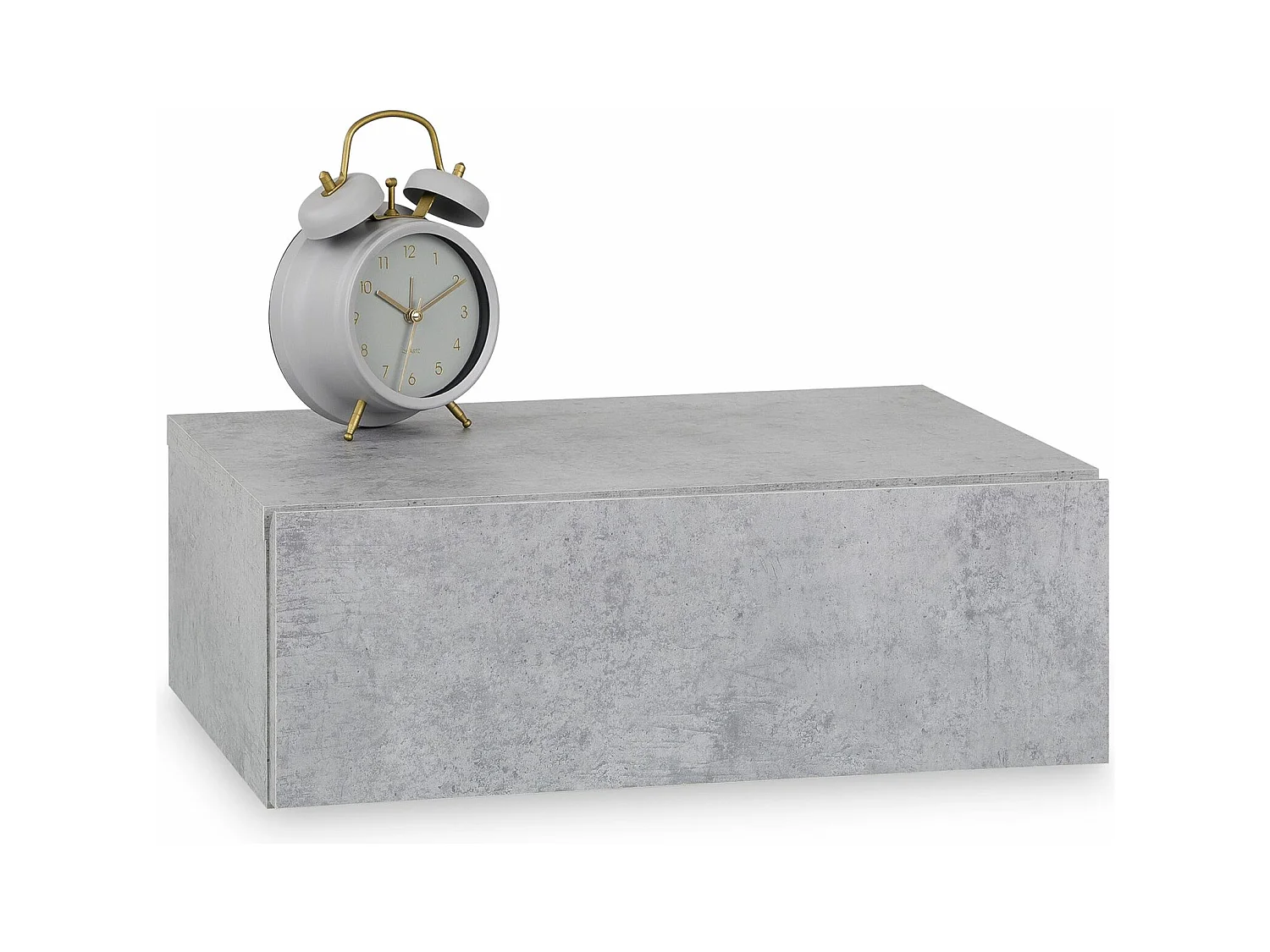 Chevet suspendu OCEANE, étagère murale avec 1 tiroir sans poignée, en bois décor béton