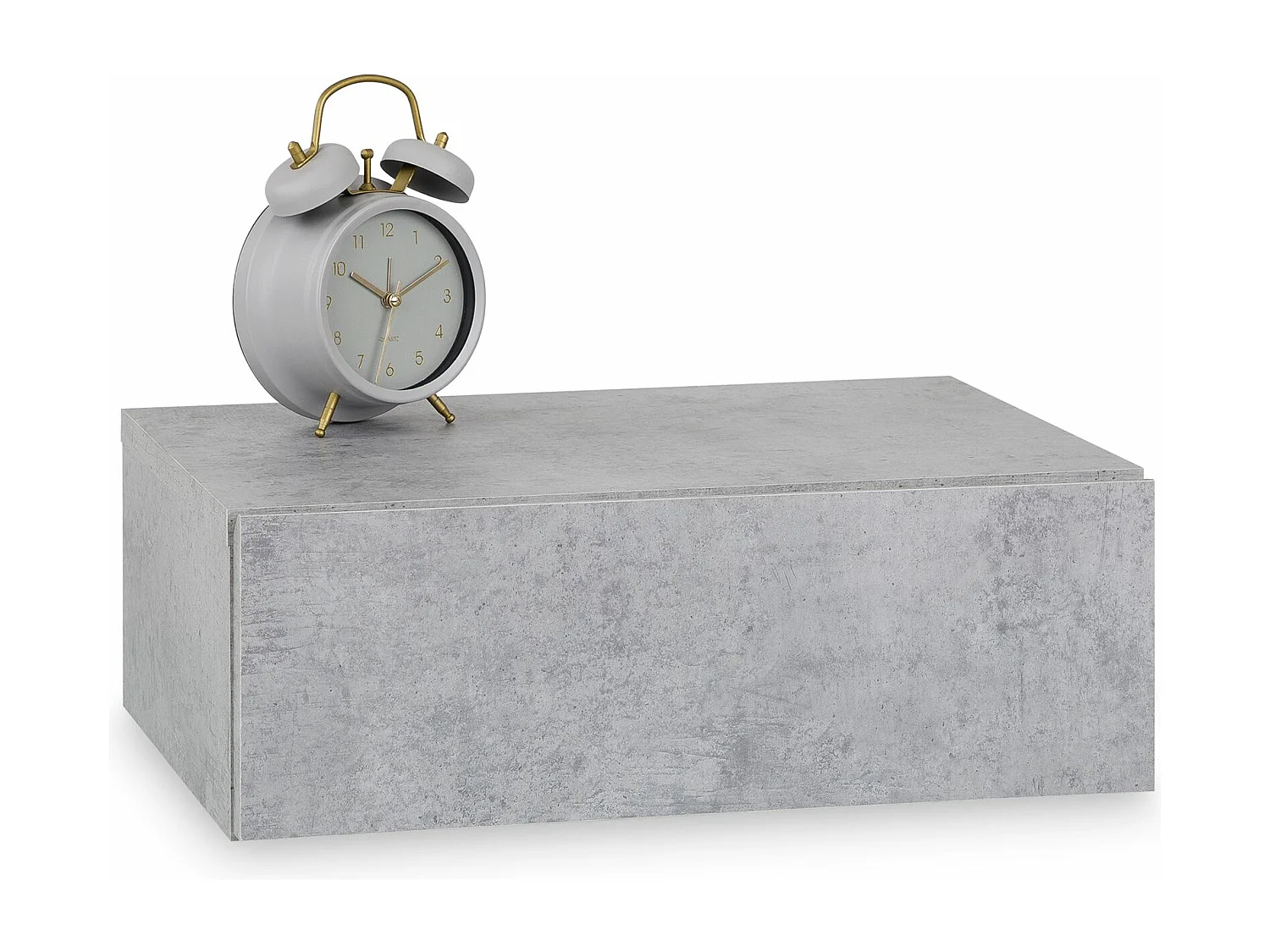 Chevet suspendu OCEANE, étagère murale avec 1 tiroir sans poignée, en bois décor béton