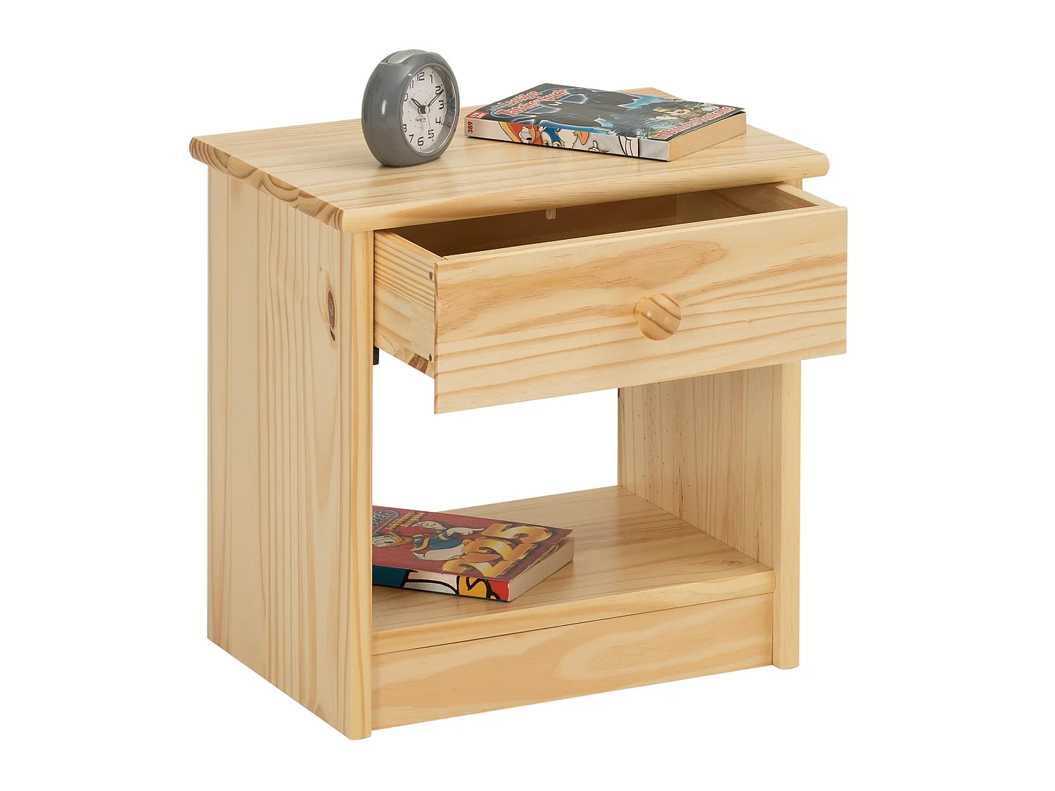 Table de chevet MORITZ pin massif vernis naturel