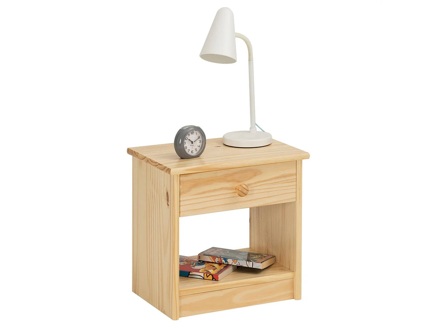 Table de chevet MORITZ pin massif vernis naturel