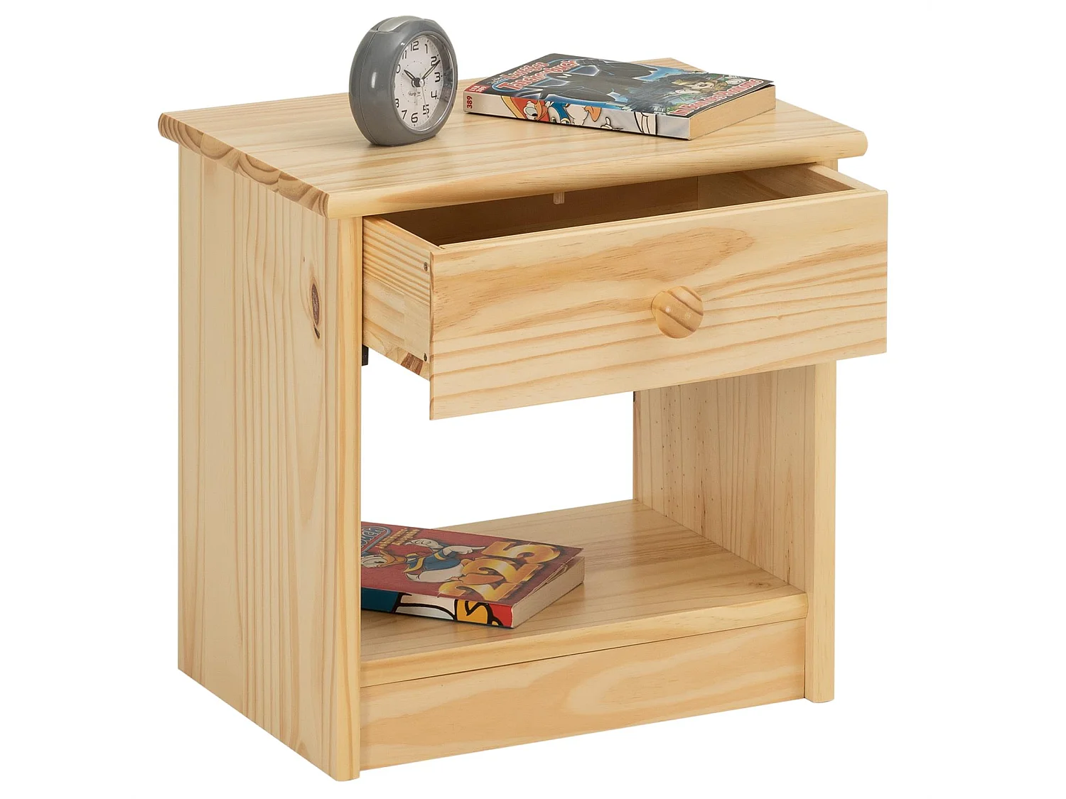 Table de chevet MORITZ pin massif vernis naturel