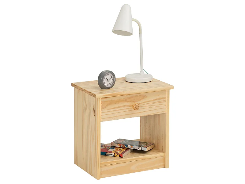 Table de chevet MORITZ pin massif vernis naturel