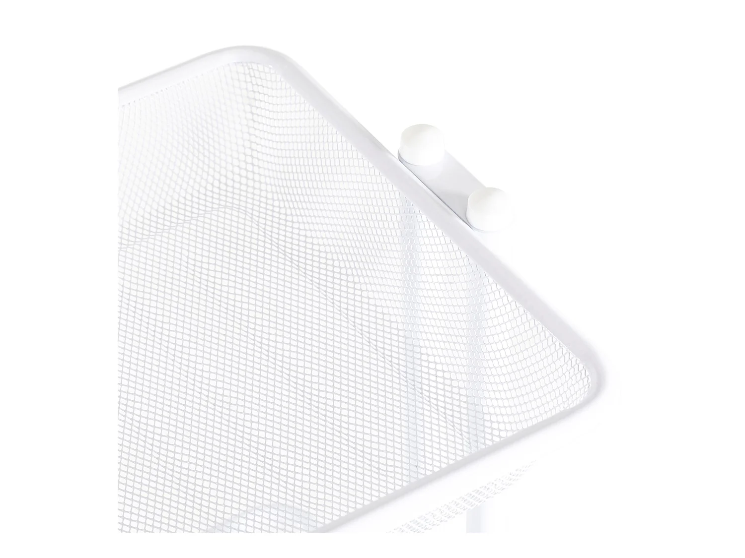 Desserte sur roulettes VALIENTE avec 3 bacs de rangement, chariot avec paniers pour cuisine, bureau ou chambre d'enfant, métal blanc