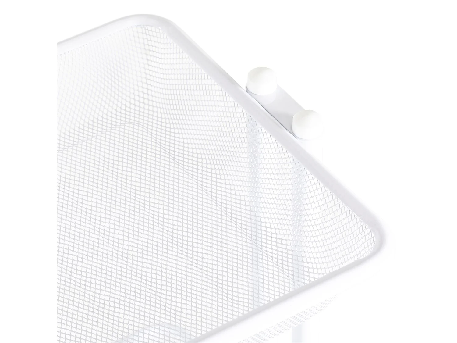 Desserte sur roulettes VALIENTE avec 3 bacs de rangement, chariot avec paniers pour cuisine, bureau ou chambre d'enfant, métal blanc