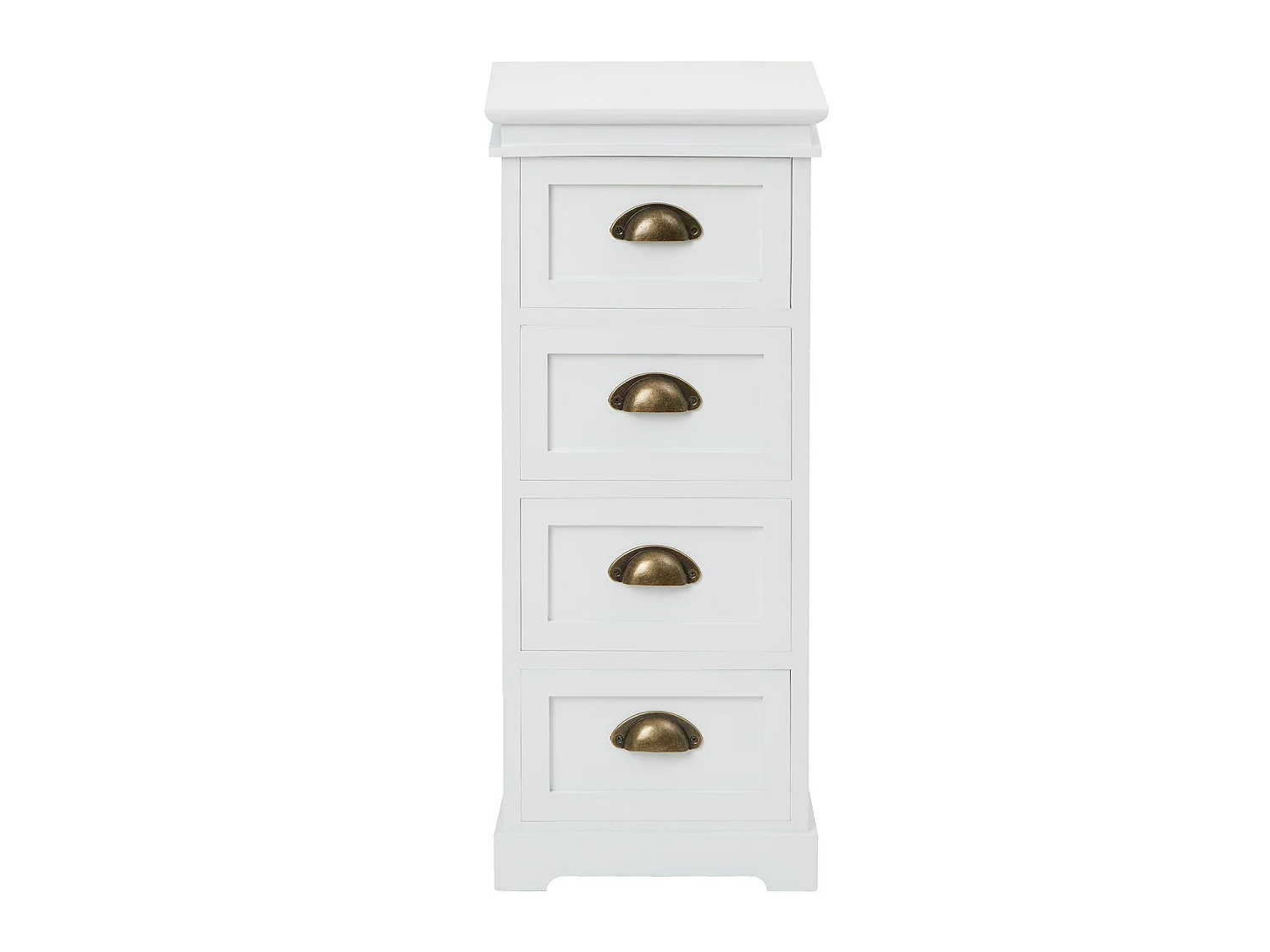 Chiffonnier LANDHAUS commode 4 tiroirs en bois de paulownia style shabby chic vintage classique blanc