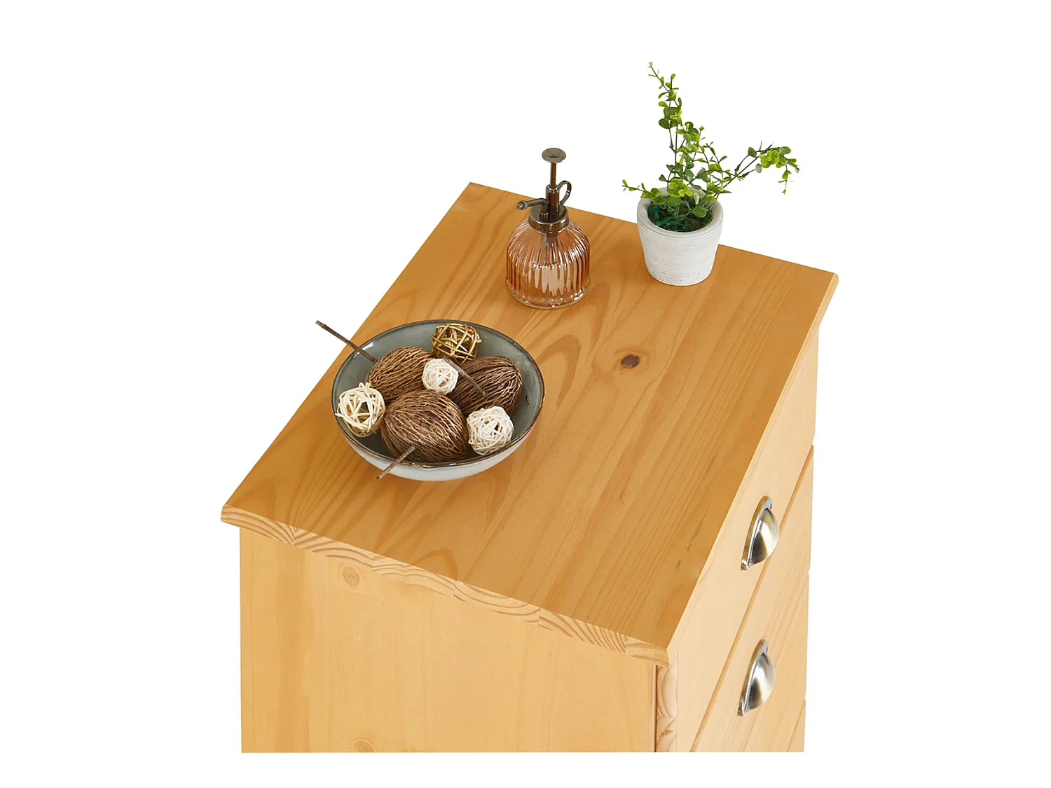 Chiffonnier PARIS commode avec 5 tiroirs en pin massif lasuré brun