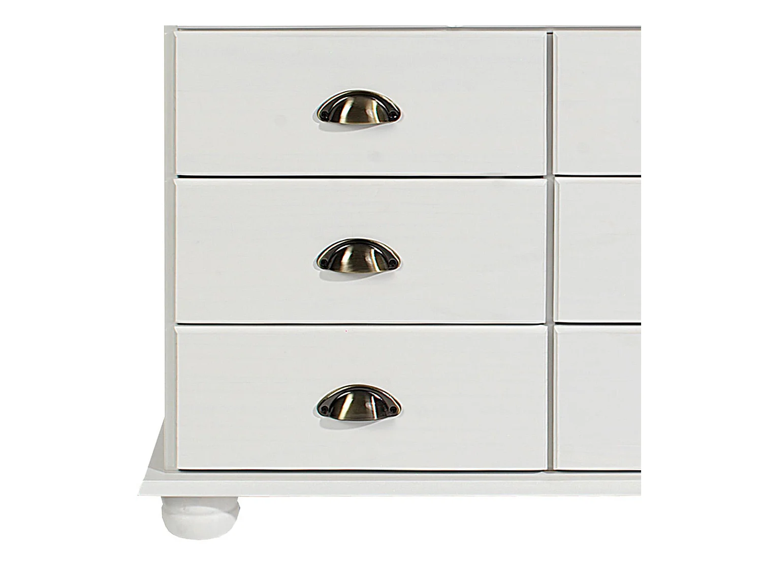 Commode chambre COLMAR L 117 cm 11 tiroirs en bois massif blanc chiffonnier apothicaire rangement