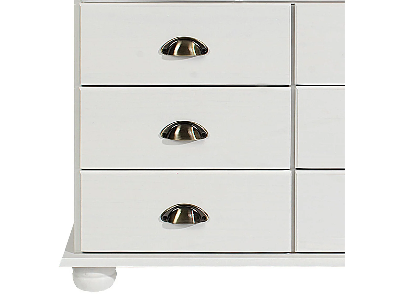 Commode chambre COLMAR L 117 cm 11 tiroirs en bois massif blanc chiffonnier apothicaire rangement