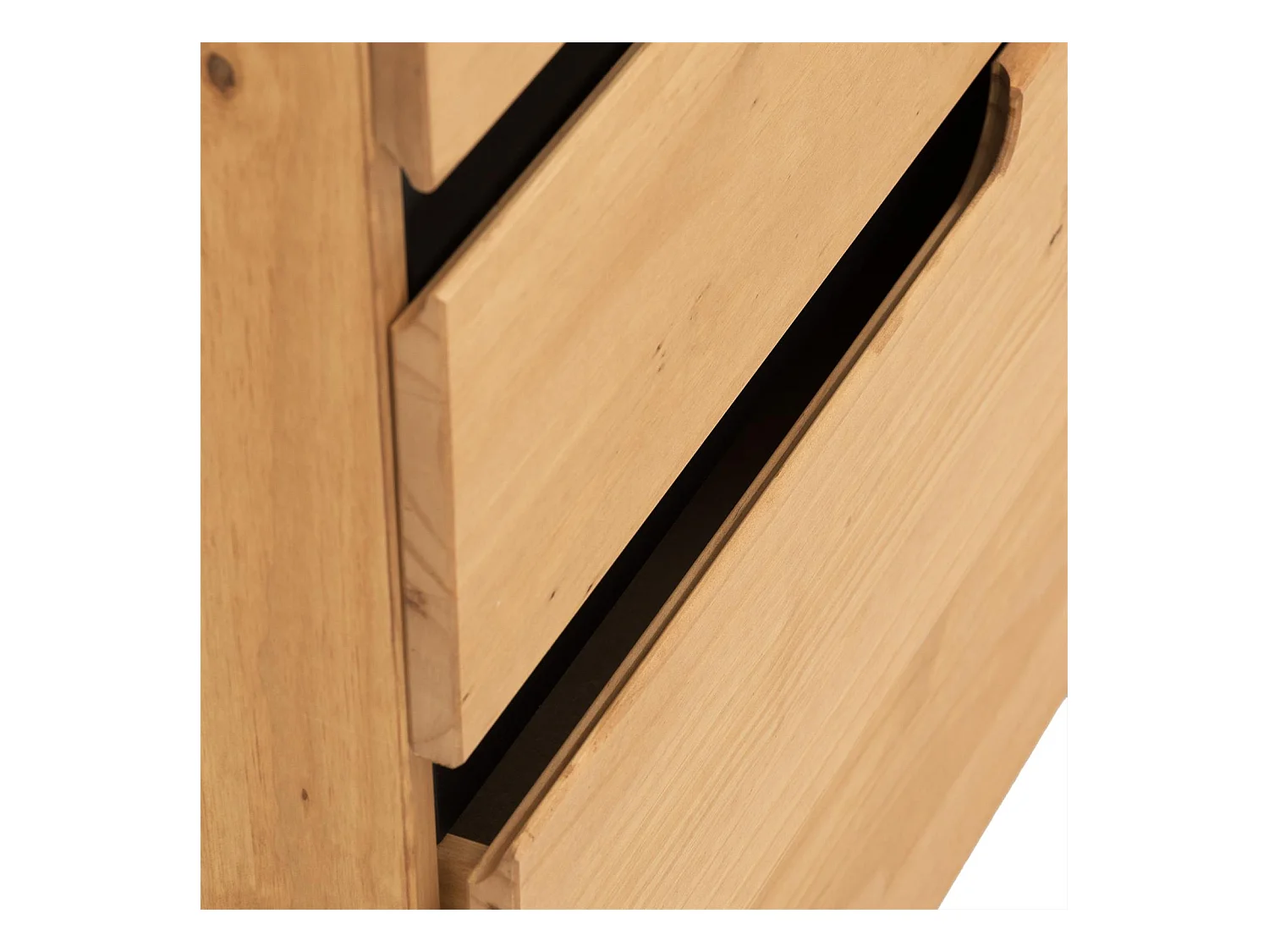 Commode chambre TIBOR L 80 cm en bois massif finition laquée avec 4 tiroirs sans poignée chiffonnier apothicaire