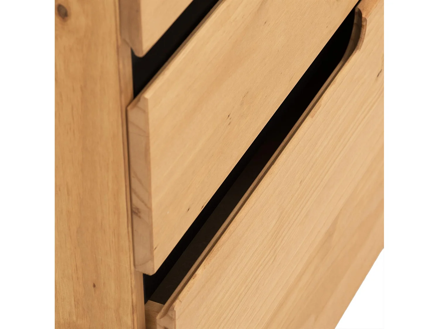 Commode chambre TIBOR L 80 cm en bois massif finition laquée avec 4 tiroirs sans poignée chiffonnier apothicaire