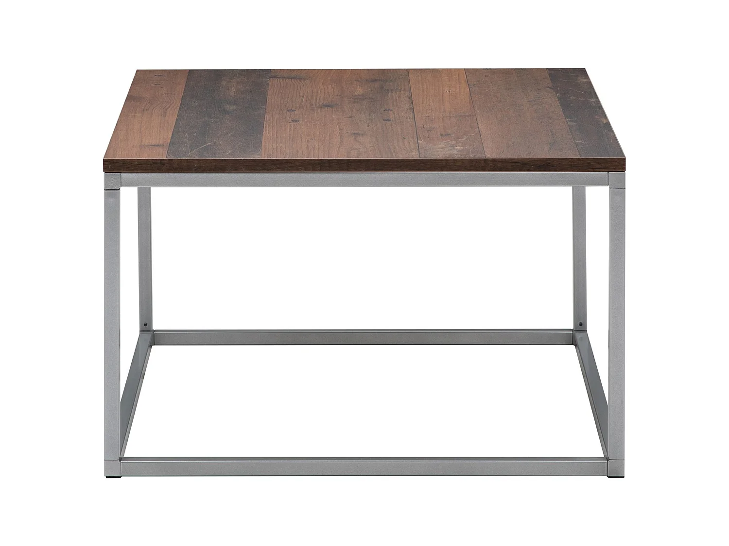 Table basse HADES, table de salon table d'appoint carrée design vintage, plateau en mélaminé old style et cadre en métal gris