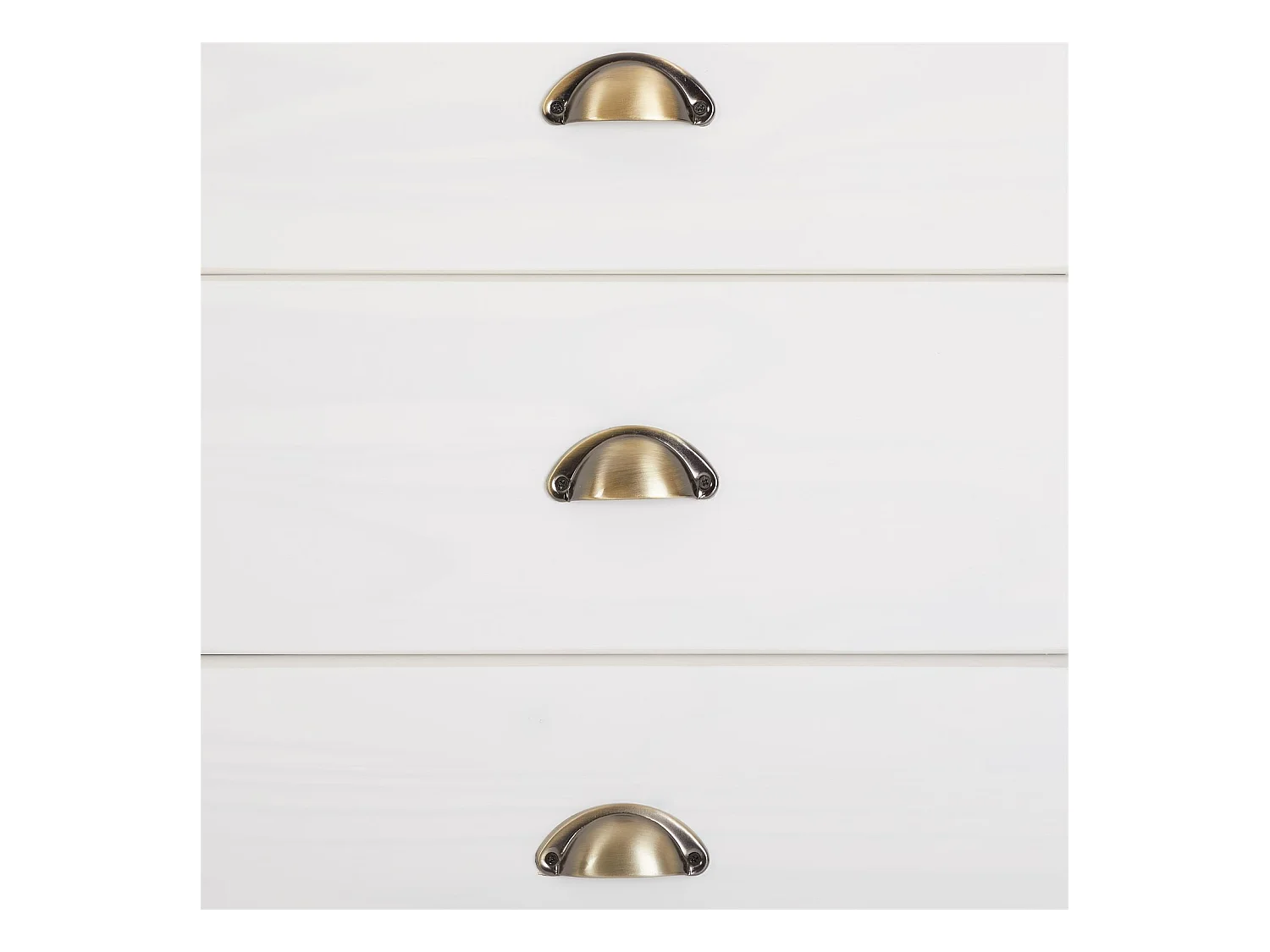 Chiffonnier COLMAR commode apothicaire avec 6 tiroirs de rangement, en pin massif lasuré blanc