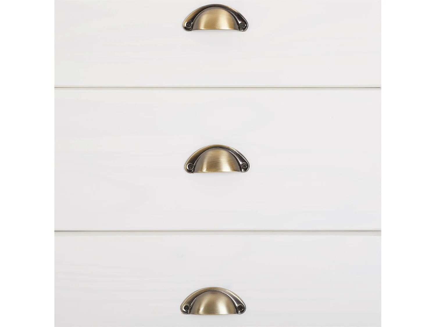 Chiffonnier COLMAR commode apothicaire avec 6 tiroirs de rangement, en pin massif lasuré blanc