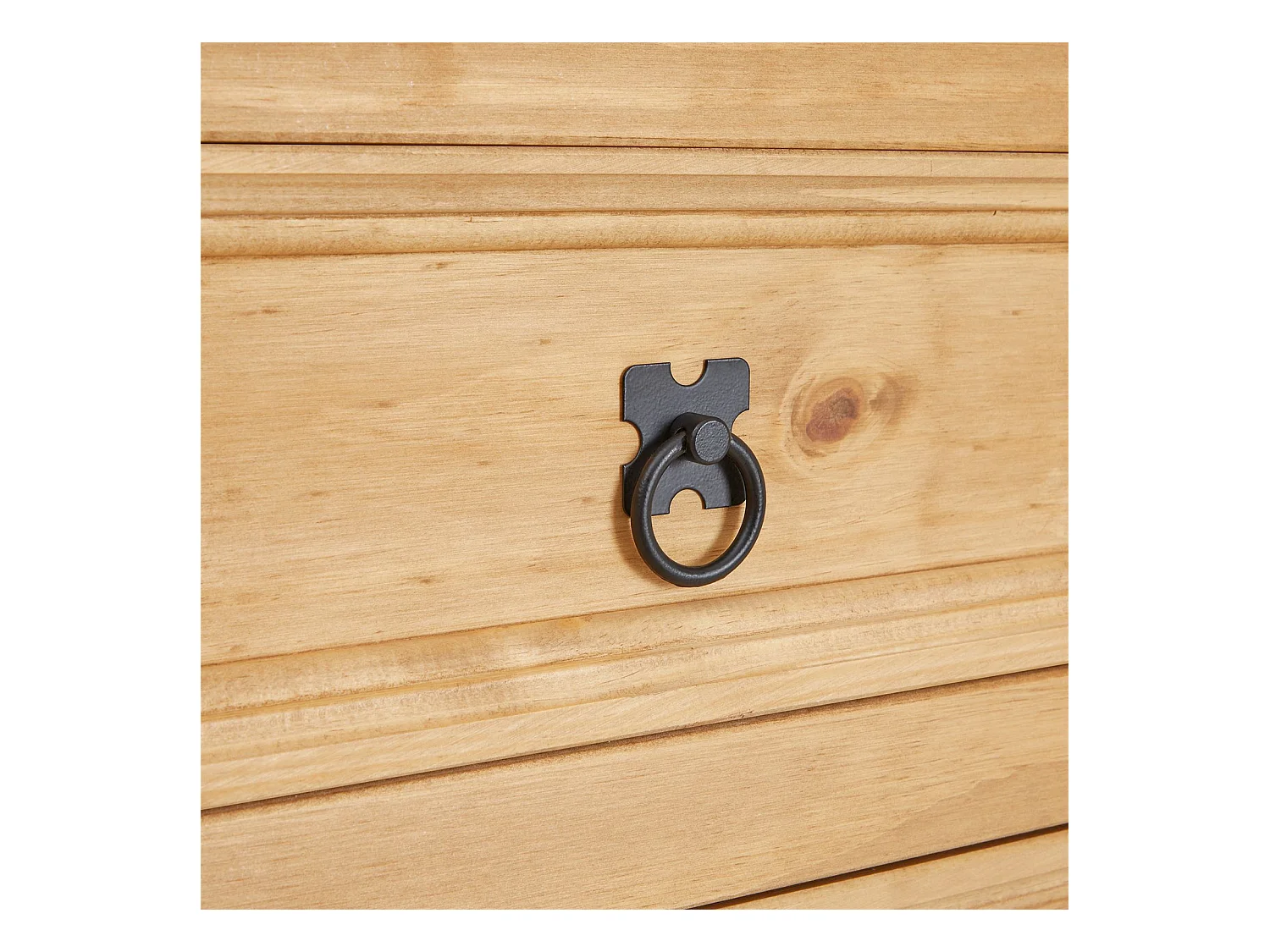 Chiffonnier SALSA commode en bois style mexicain avec 5 tiroirs, en pin massif finition teintée/cirée