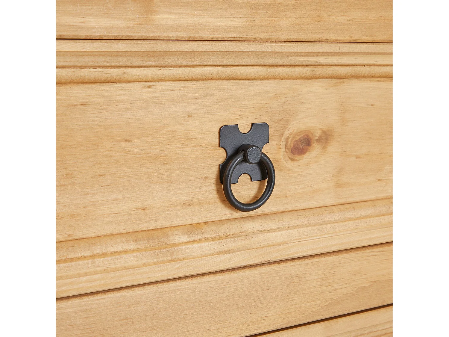 Chiffonnier SALSA commode en bois style mexicain avec 5 tiroirs, en pin massif finition teintée/cirée