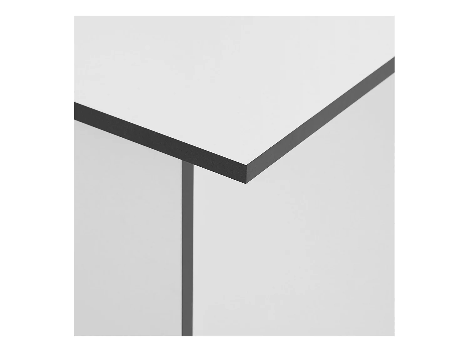 Bureau pour enfant ou adulte NOVA, bureau informatique table d'ordinateur rangement ouvert 2 tablettes en mélaminé blanc mat et gris