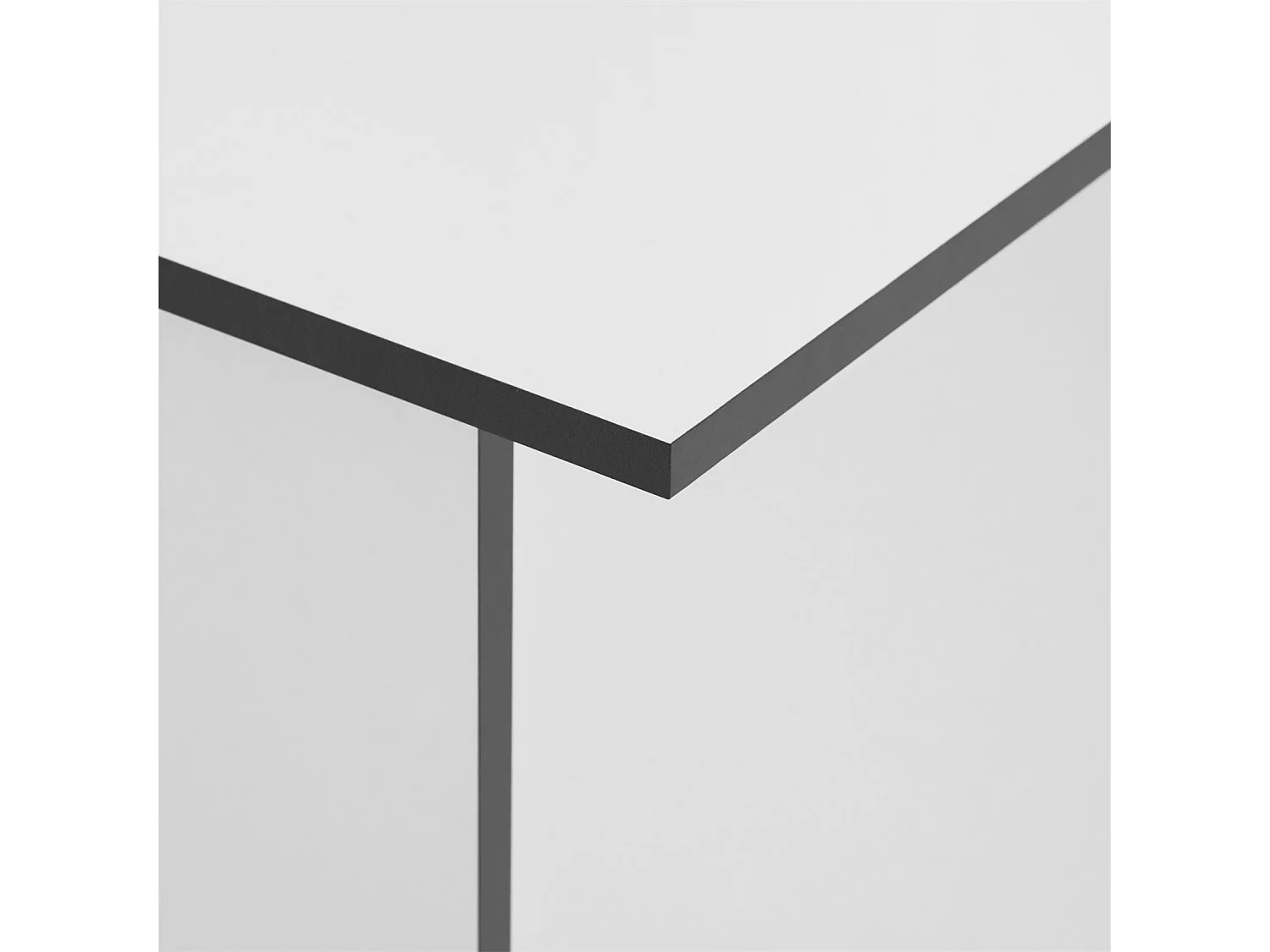 Bureau pour enfant ou adulte NOVA, bureau informatique table d'ordinateur rangement ouvert 2 tablettes en mélaminé blanc mat et gris