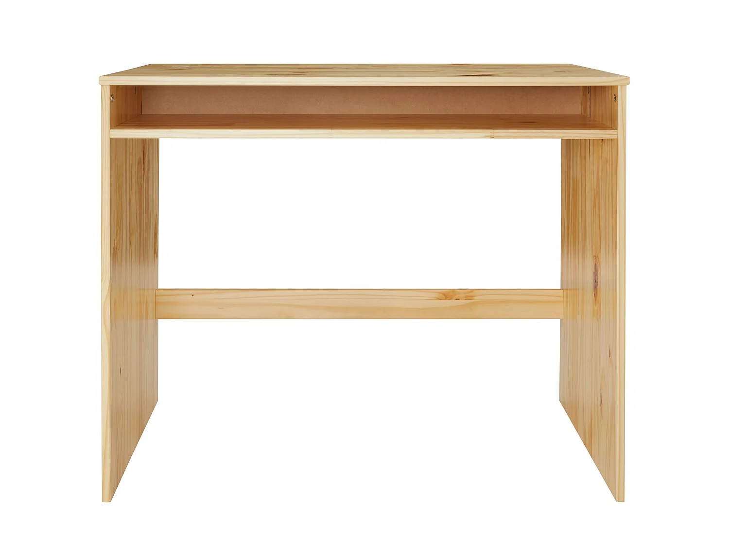 Bureau ALICE table de travail avec 1 niche de rangement sous le plateau, en pin massif recouvert d'un vernis naturel