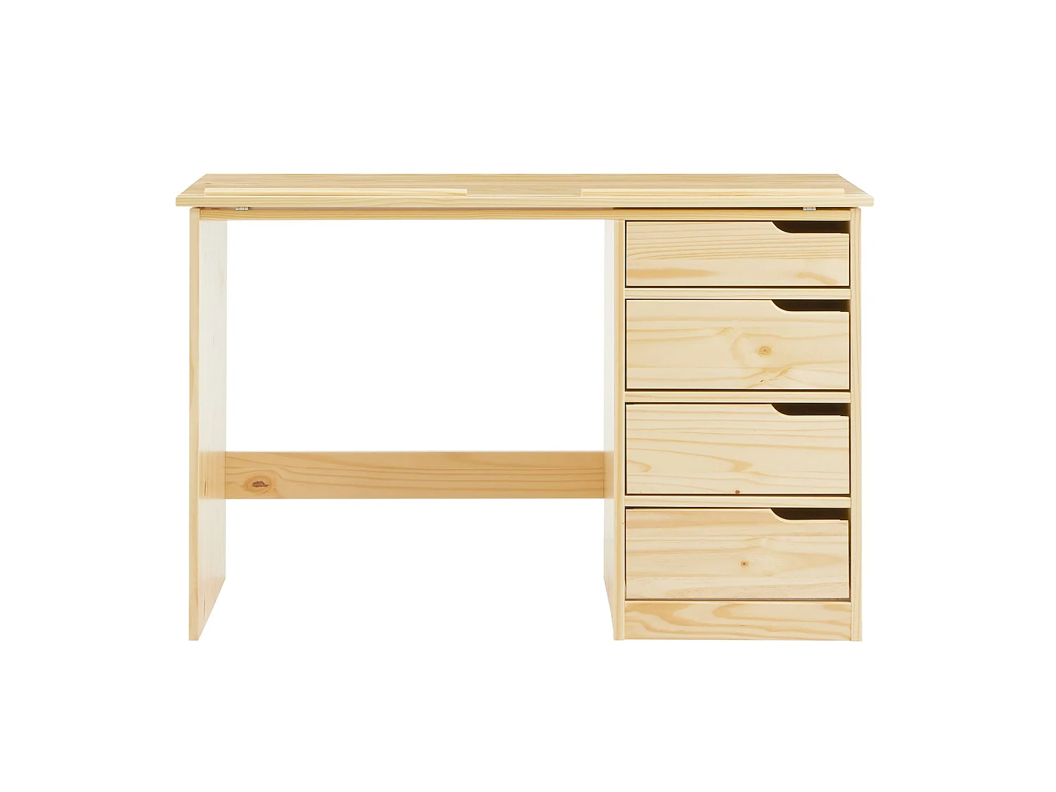 Bureau enfant écolier junior EMMA pupitre inclinable avec 4 tiroirs en pin massif naturel
