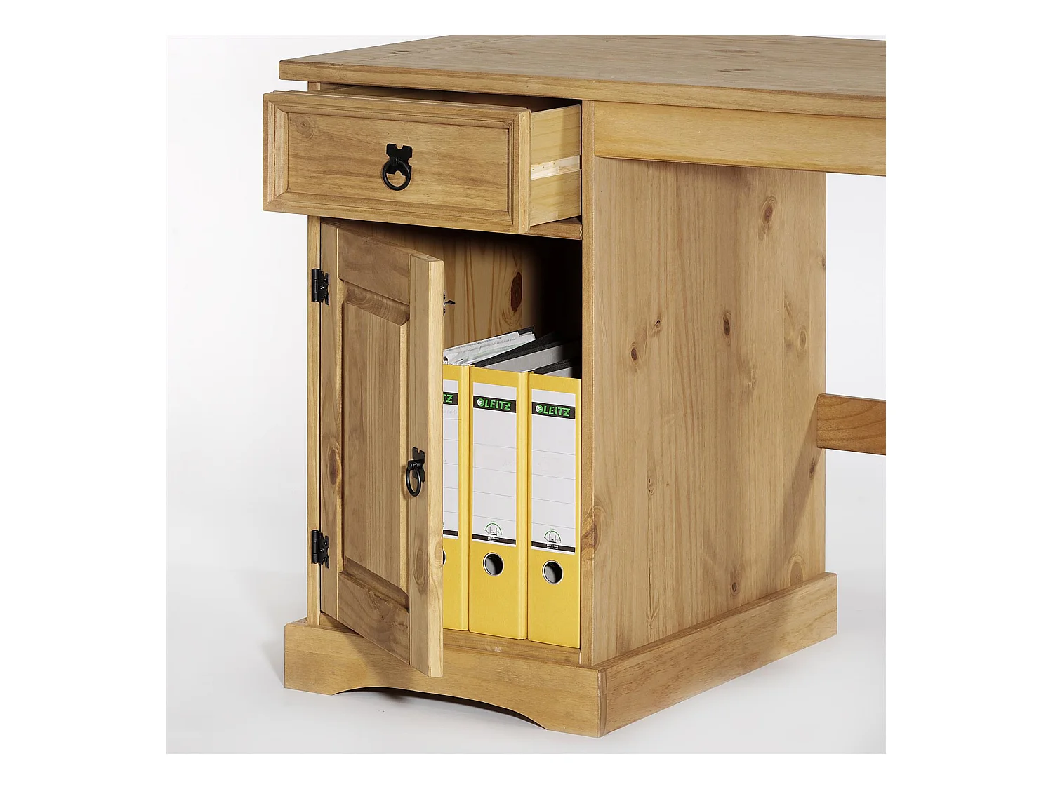 Bureau multi rangements TEQUILA style mexicain en pin massif à la finition cirée