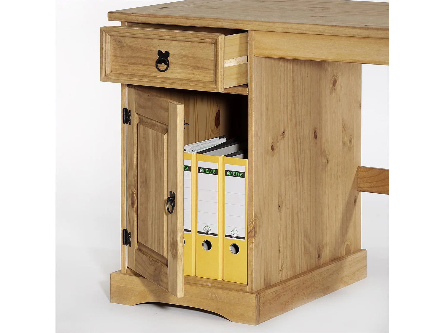 Bureau multi rangements TEQUILA style mexicain en pin massif à la finition cirée