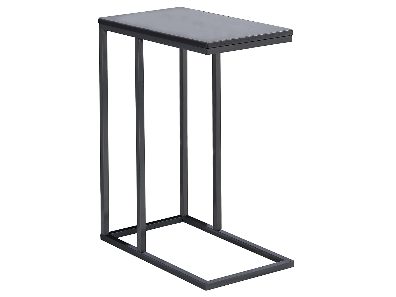 Bout de canapé DEBORA table d'appoint table à café table basse de salon cadre en métal gris et plateau rectangulaire en MDF gris mat