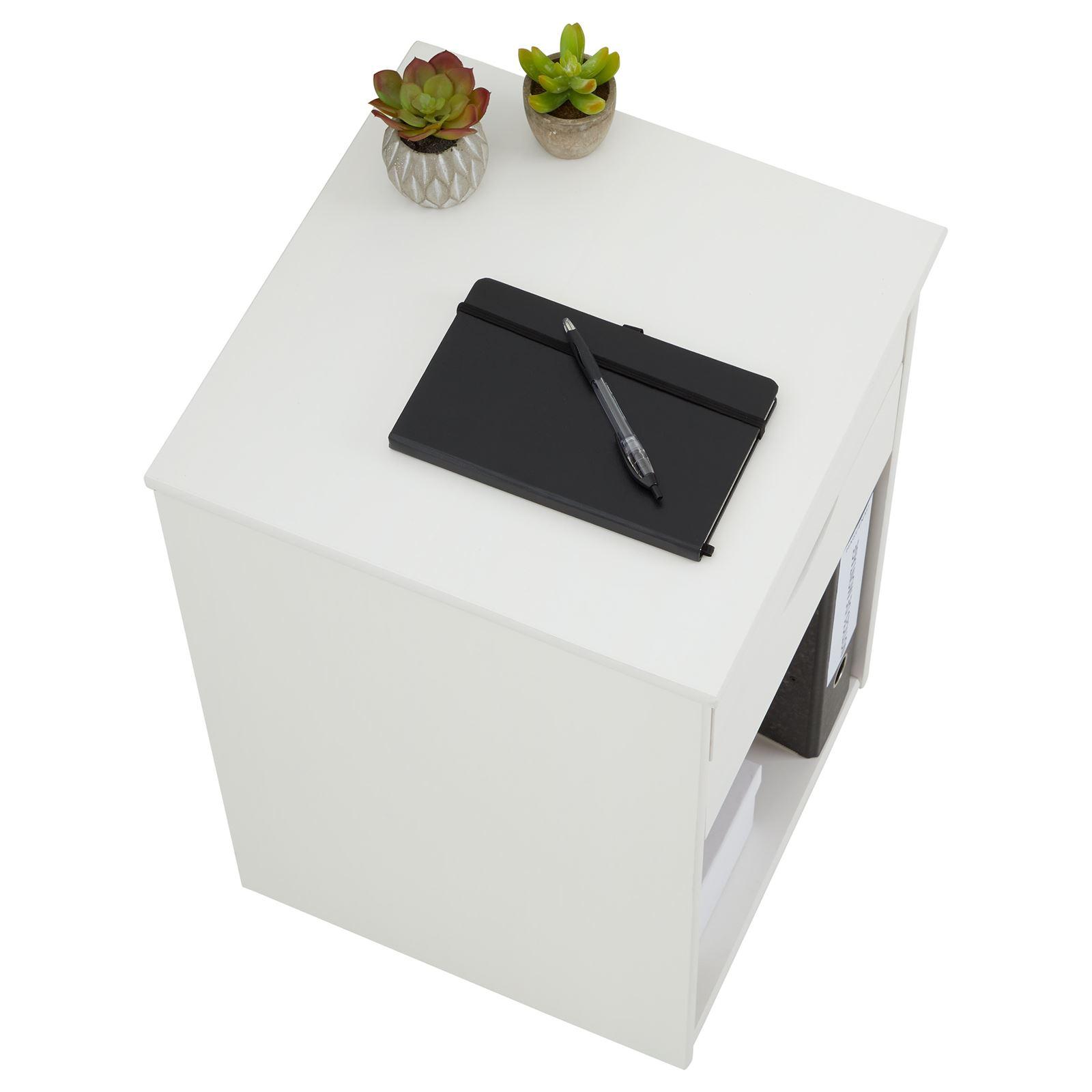 Caisson de bureau kano, meuble de rangement sur roulettes avec 2 tiroirs et  1 niche, en