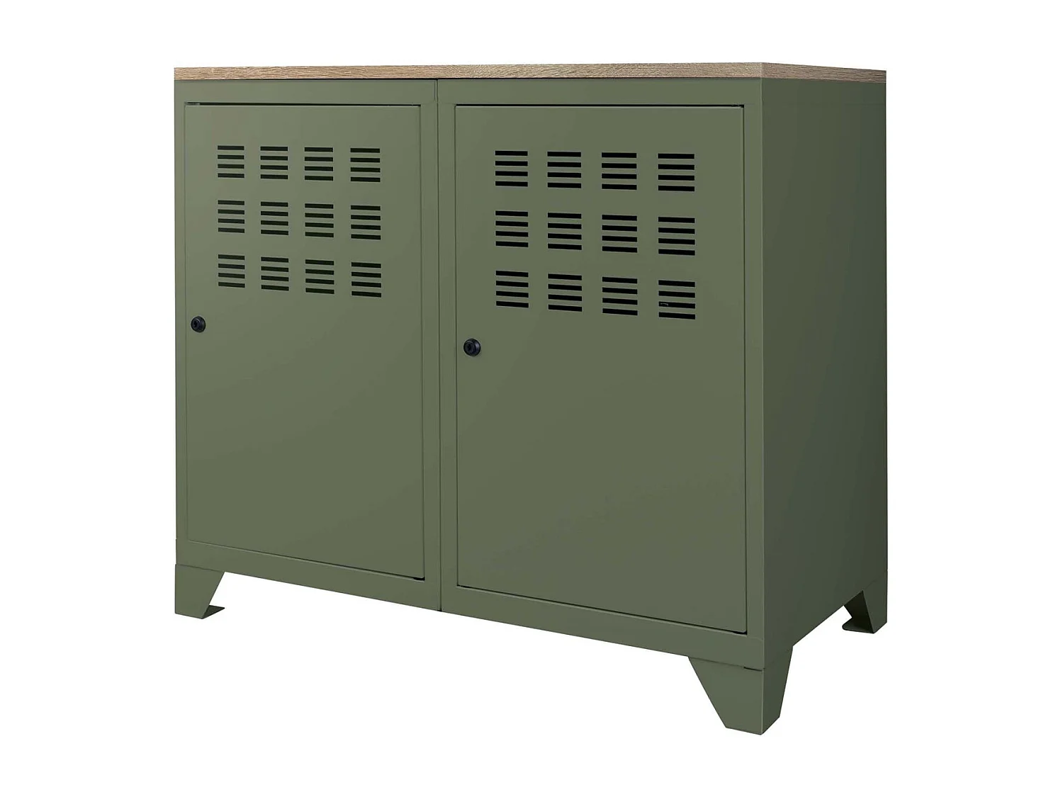 Armoire de rangement métal 2 portes Kaki