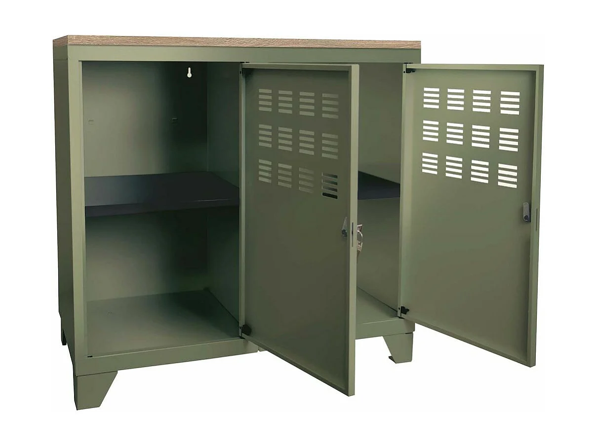 Armoire de rangement métal 2 portes Kaki