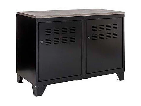 Meuble rangement métallique 2 portes Noir mat