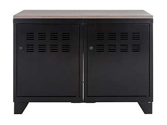 Meuble rangement métallique 2 portes Noir mat