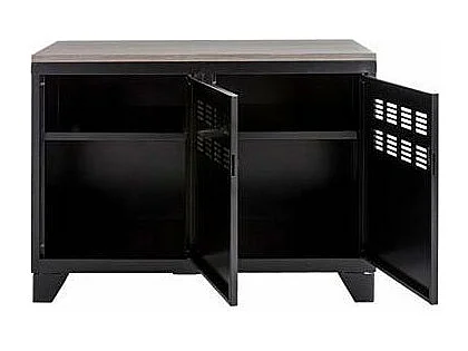 Meuble rangement métallique 2 portes Noir mat