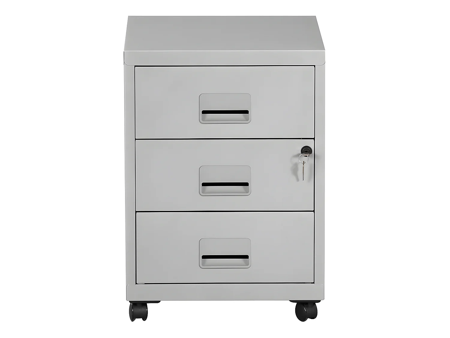 Caisson de rangement 3 tiroirs en acier sur roulettes