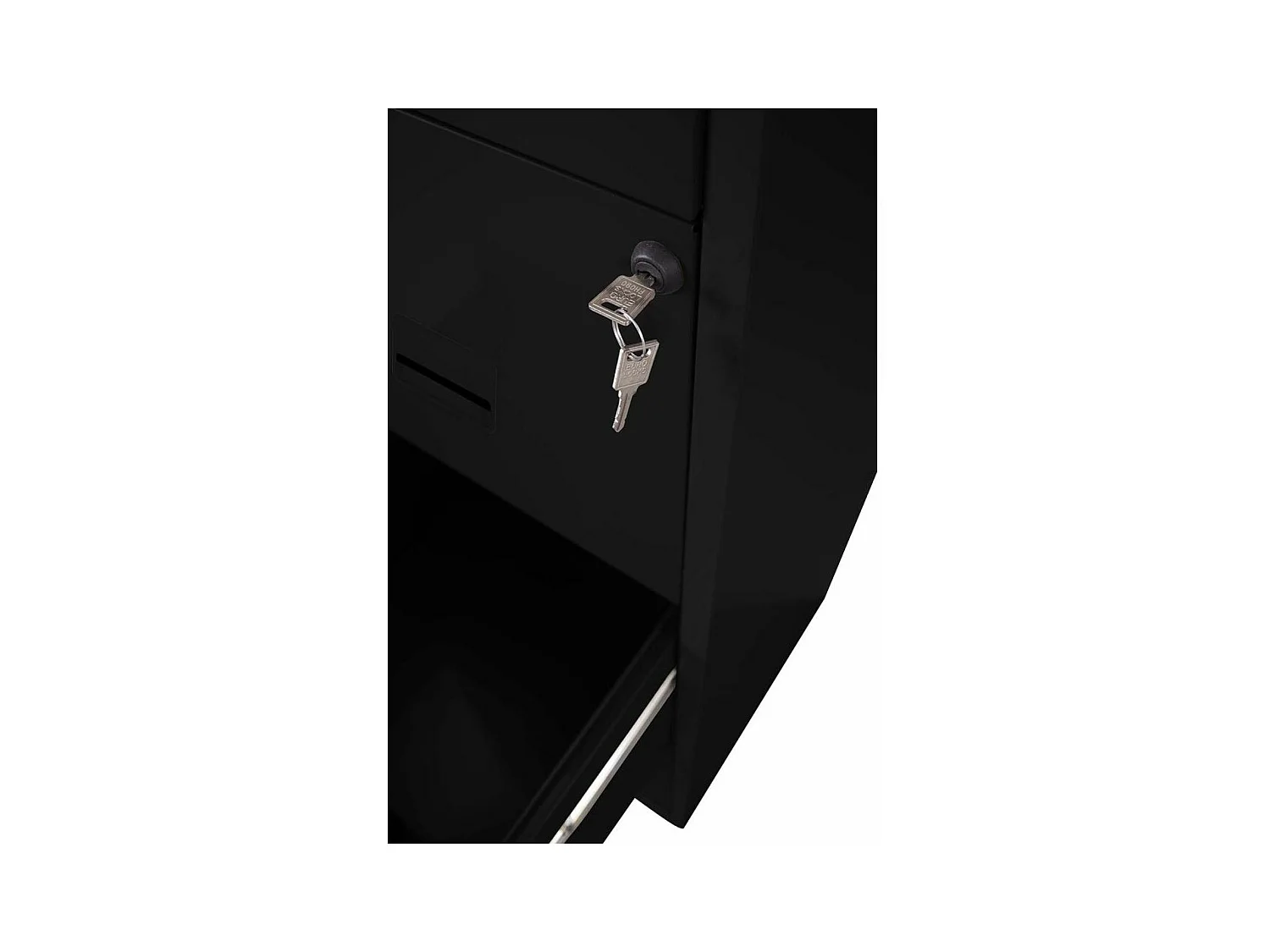 Colonne de rangement en acier 3 grands tiroirs Noir mat