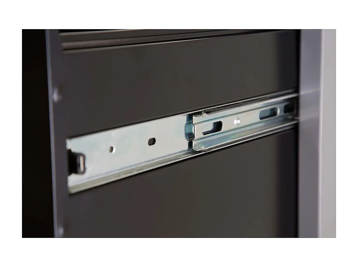 Colonne de rangement en acier 3 grands tiroirs Noir mat