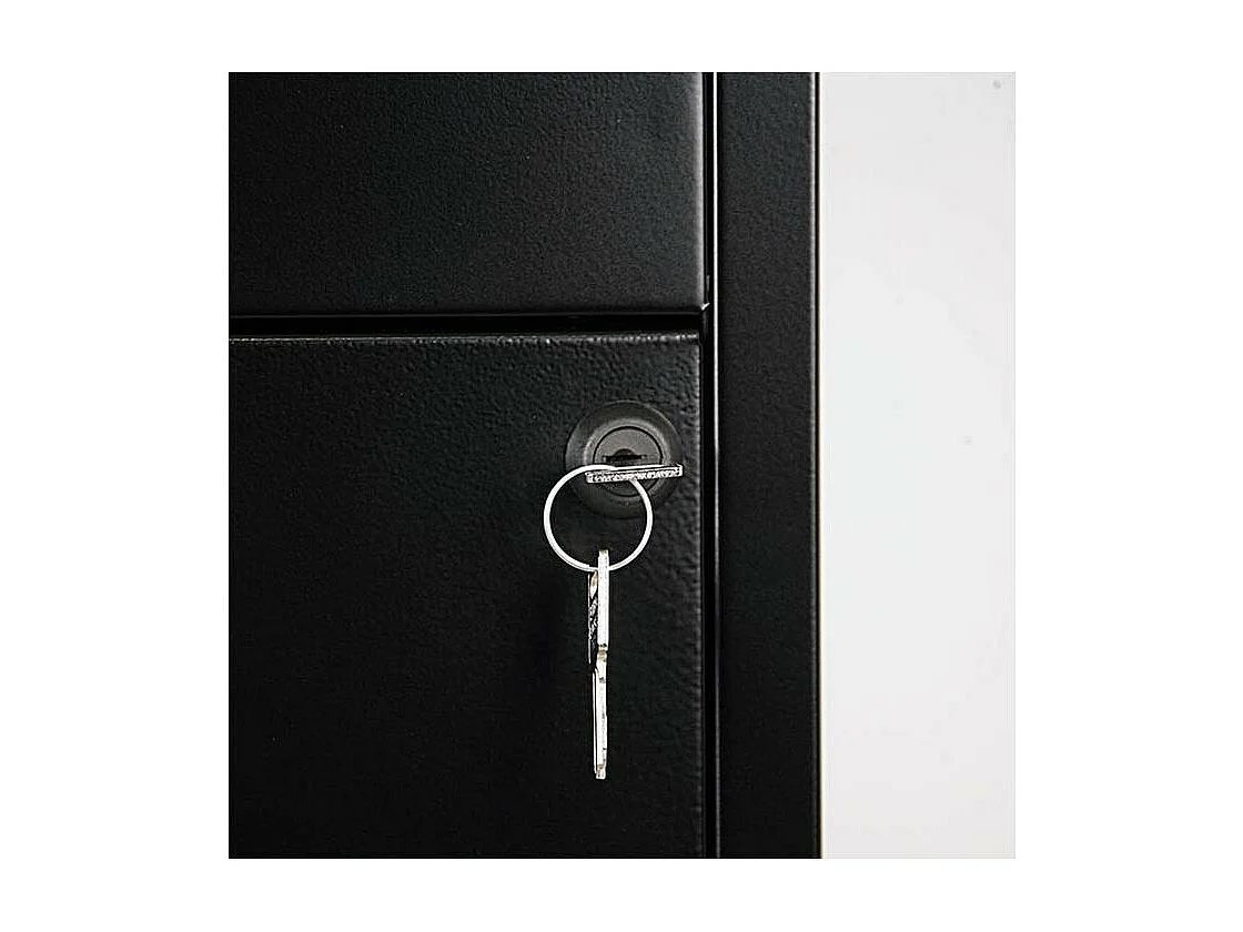 Colonne de rangement en acier 3 grands tiroirs Noir mat