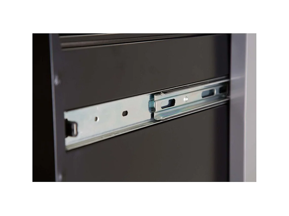 Colonne de rangement tiroirs en métal Noir mat