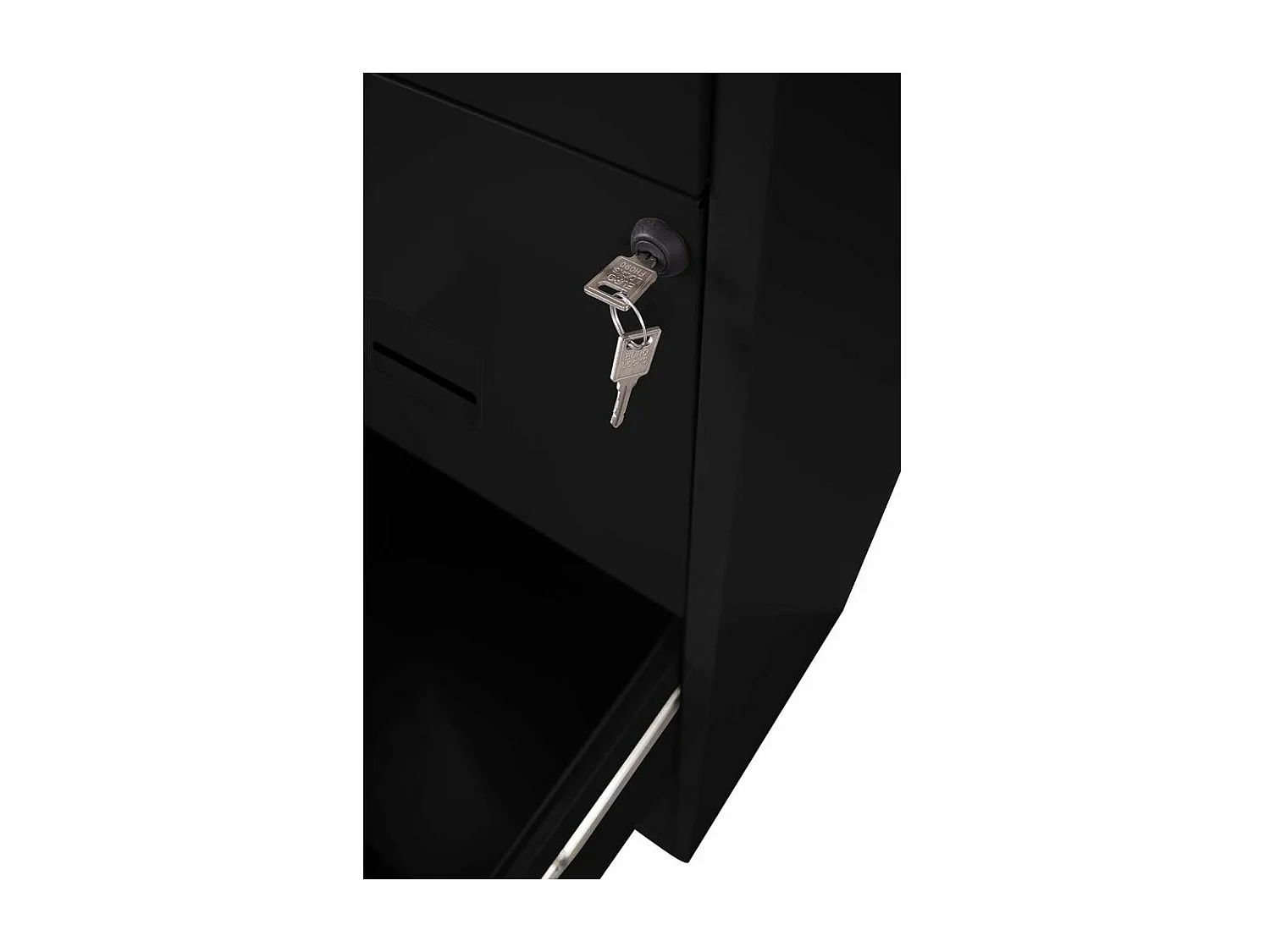 Colonne de rangement tiroirs en métal Noir mat