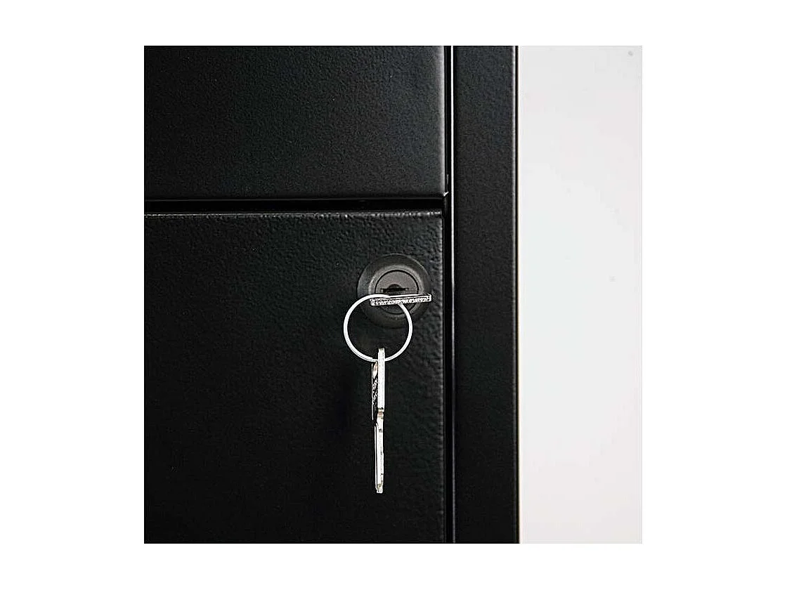 Colonne de rangement tiroirs en métal Noir mat