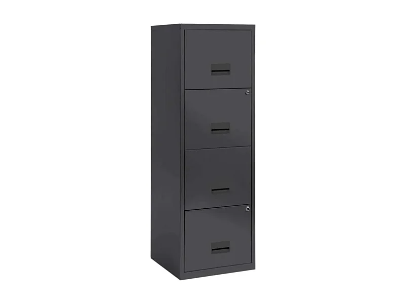 Colonne de rangement tiroirs en métal Noir mat