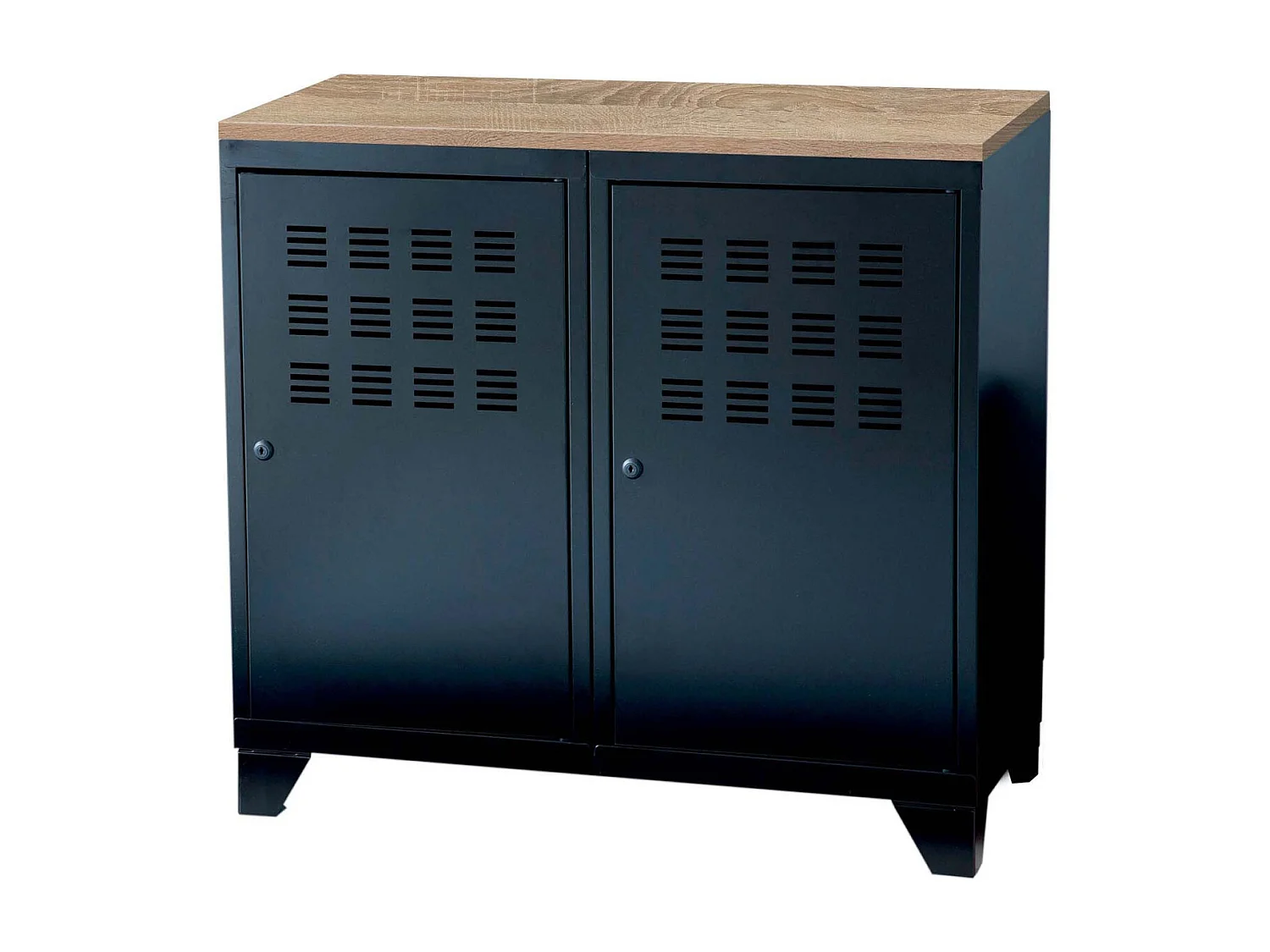 Armoire de rangement métal 2 portes Noir mat