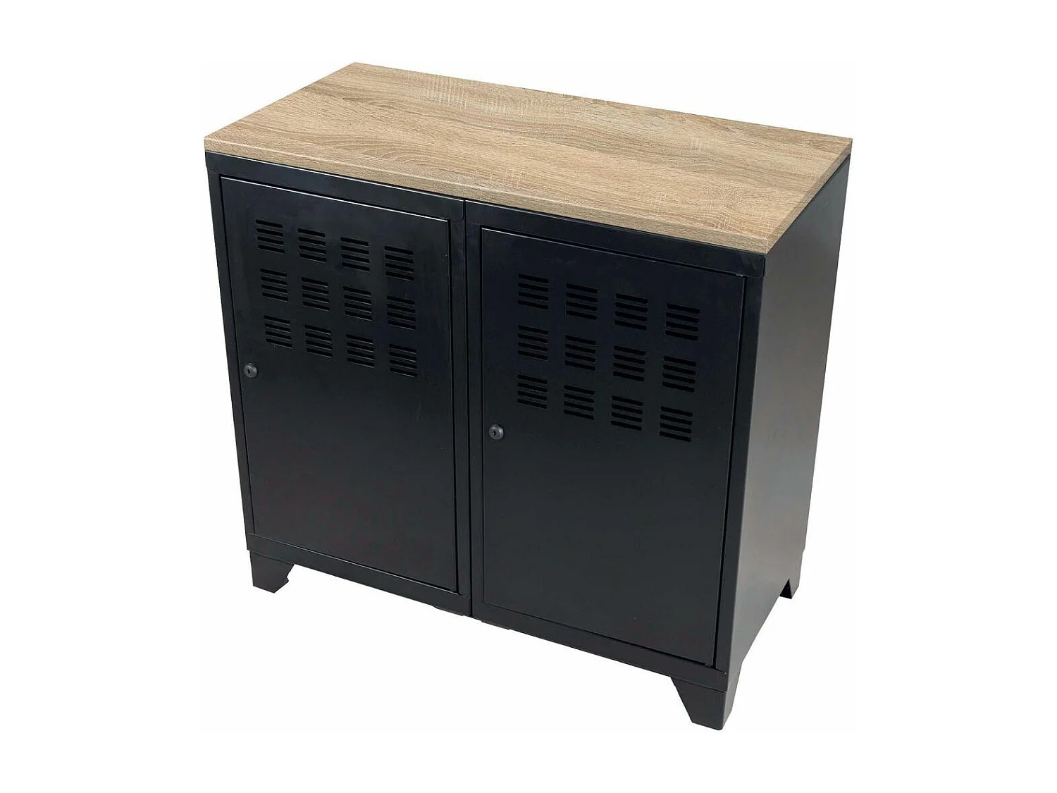 Armoire de rangement métal 2 portes Noir mat
